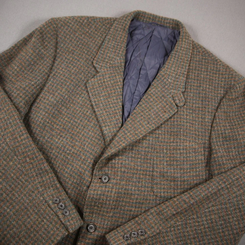 Vintage USA LL Bean Thinsulate Wool Nylon Micro Check Men Blazer XLT University